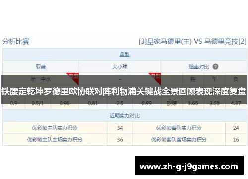 铁腰定乾坤罗德里欧协联对阵利物浦关键战全景回顾表现深度复盘